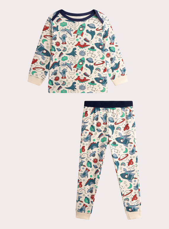 Pigiama écru fosforescente da bambino WEGOPYJSPA / 25SH1293PYJA016