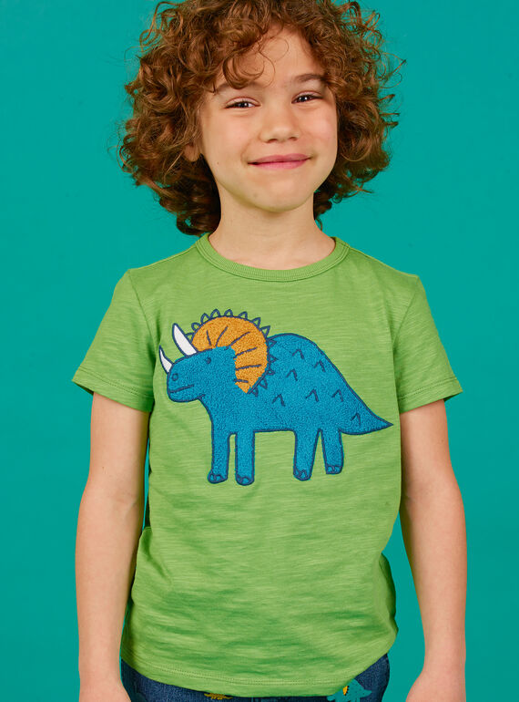 T-shirt verde bambino LOVERTI2 / 21S902Q5TMCG626