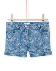Shorts denim chiaro con stampa foglia e conchiglia bambina NAJOSHORT2 / 22S90163SHOP272