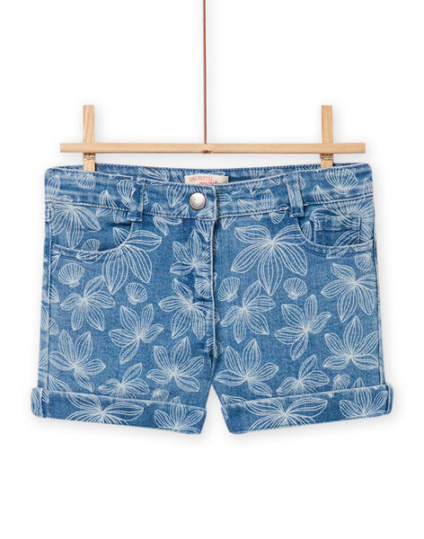 Shorts denim chiaro con stampa foglia e conchiglia bambina NAJOSHORT2 / 22S90163SHOP272