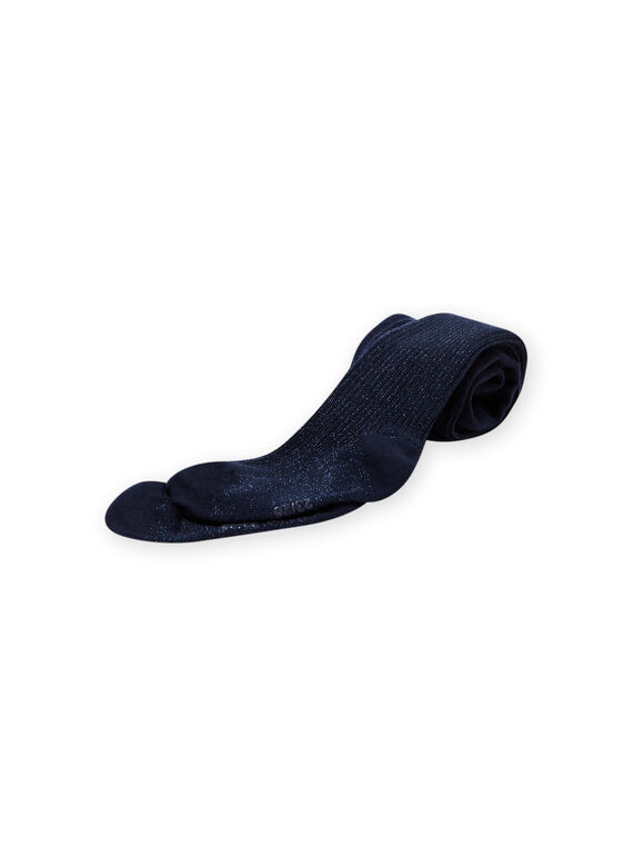 Collant a tinta unita blu mezzanotte a costine bambina MYAJOSCOL2 / 21WI0115COLC205