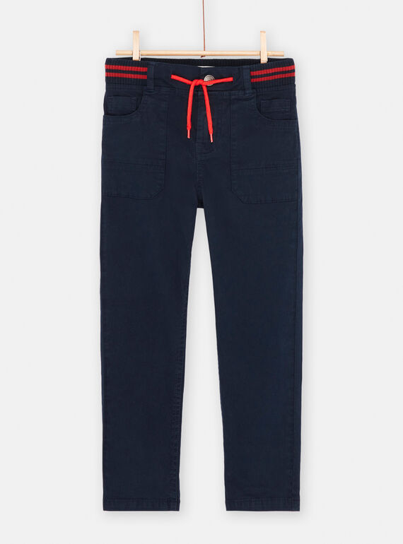 Pantaloni blu notte con elastico in vita bambino SOFORPAN / 23W902K1PAN705