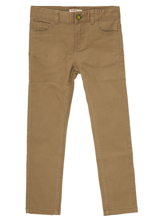 Pantaloni bambino slim terra con tasca sul retro fantasia JOTROPAN / 20S902F1PANI815