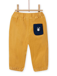 Pantaloni gialli in velluto a costine neonato MUJOPAN2 / 21WG1013PAN117