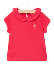 T-shirt colletto Peter Pan rosa lampone neonata NIJOBRA7 / 22SG09C3BRA308
