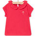T-shirt colletto Peter Pan rosa lampone neonata