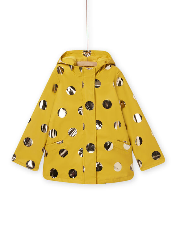 Impermeabile topazio a pois dorati e piumino staccabile bambina NAGLITIMPER / 22S901D2IMPB118