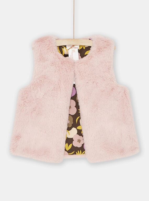 Cardigan rosa double face bambina SAKYOCAR1 / 23W901I1CAR303
