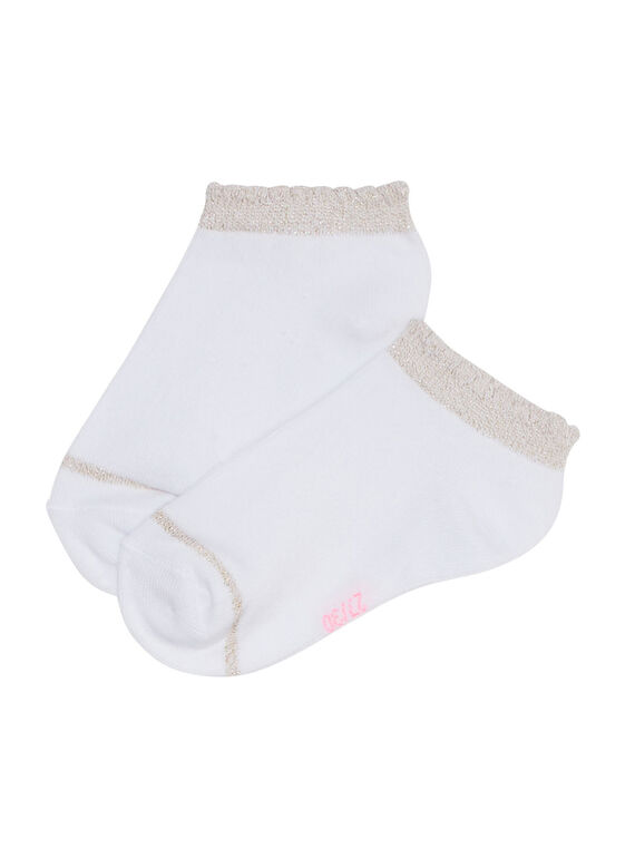 Calze bambina bianche con bordo lurex JYAESCHOS1 / 20SI0163SOQA001