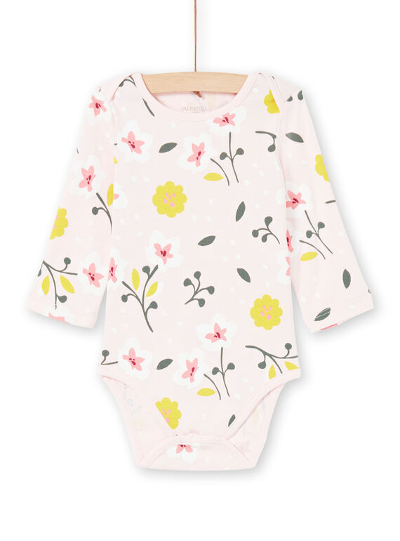 Body rosa chiaro e giallo stampa a fiori neonata MEFIBODFLE / 21WH13B7BDL301