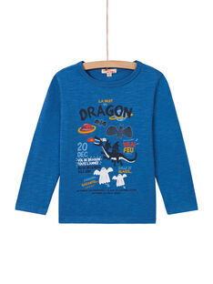 T-shirt blu con motivo drago bambino MOPLATEE2 / 21W902O1TML221