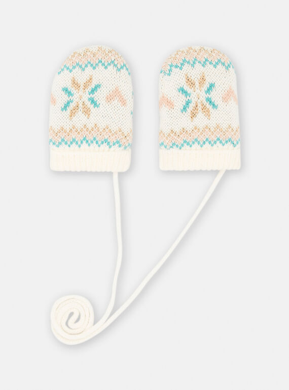 Muffole ecrù con stampa grafica neonata SYIJAGAN / 23WI09O2GAN001