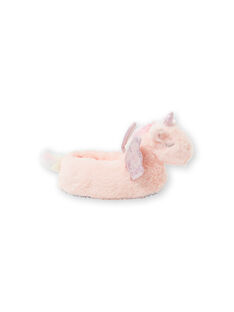 Pantofole 3D unicorno rosa chiaro bambina KFBOOTLICO / 20XK3582PTD301