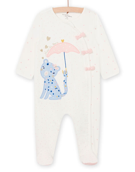 Tutina maniche lunghe con piedi con stampa a pois PEFIGREPAN / 22WH1313GRE001