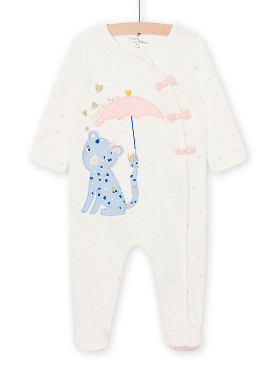 Tutina maniche lunghe con piedi con stampa a pois PEFIGREPAN / 22WH1313GRE001