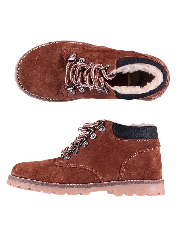 Stivaletti crosta di pelle marrone bambino GGBOOTMONT / 19WK36X2D0D802