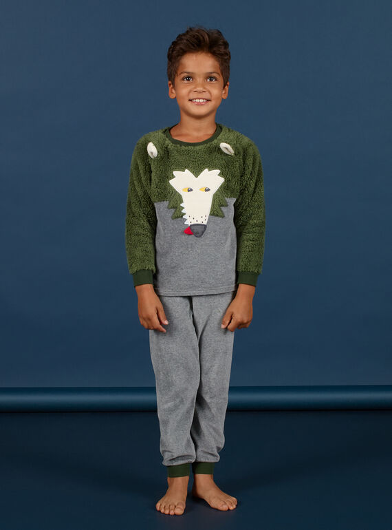Set pigiama motivo lupo in soft boa bambino MEGOPYJBOA / 21WH1294PYJ628