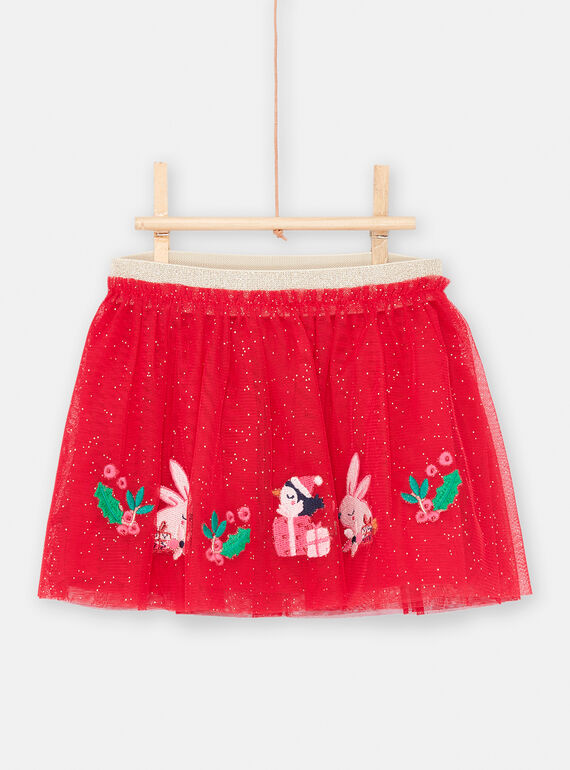 Gonna rossa per le feste neonata SIWAYJUP / 23WG09S1JUPF529