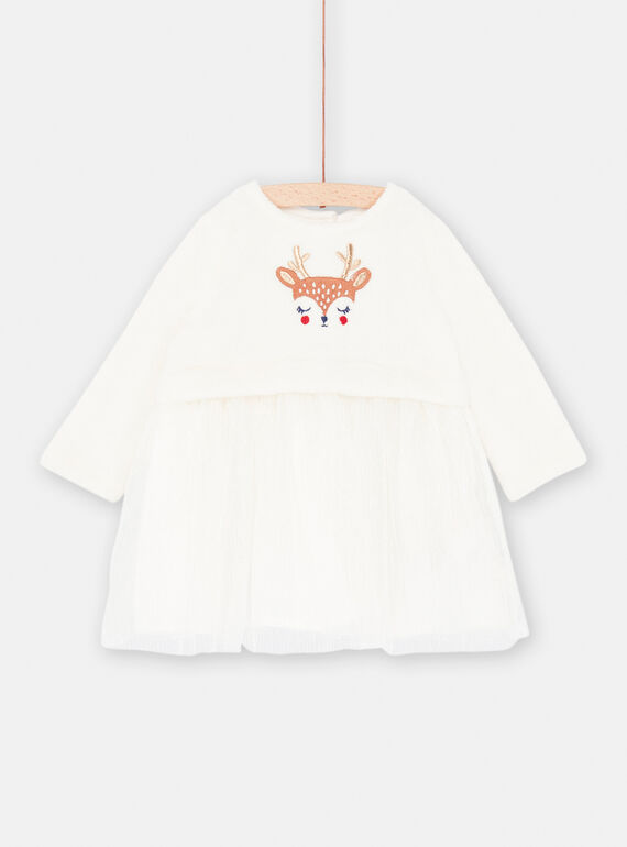 Abito natalizio ecrù neonata SIWAYROB2 / 23WG09S1ROB001