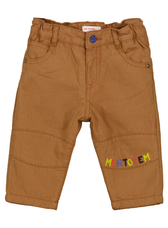 Pantaloni in tela marrone scuro neonato GUVIOPAN3 / 19WG10R4PANI801