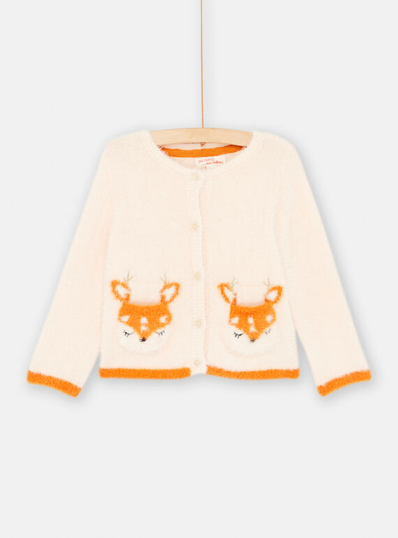 Cardigan rosa e arancione neonata SIKHOCAR2 / 23WG09Q2CAR318