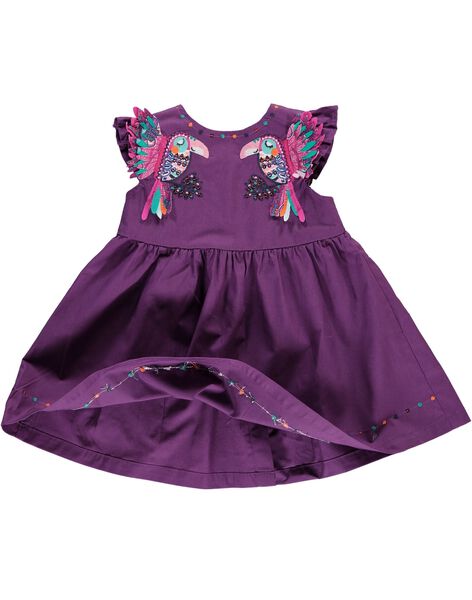 Baby girls' short-sleeved dress CIGAUROB3 / 18SG09L3ROB710