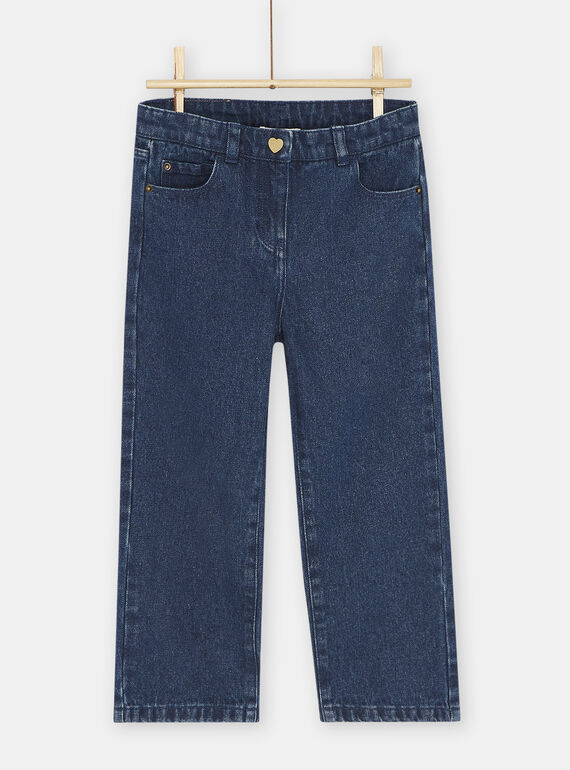 Jeans blu scuro taglio dritto bambina 