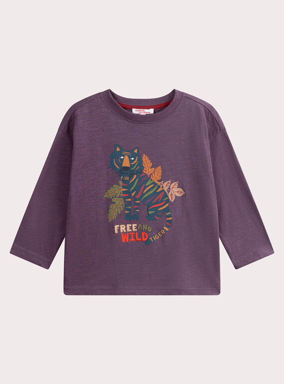 T-shirt viola con leone decorativo per bambino VODATEE2 / 24W90221TML712