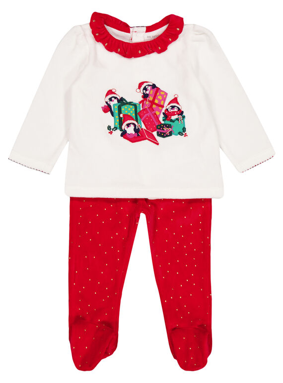Pigiama natalizio in velluto neonata GEFIPYJNOEL / 19WH13T1PYJ001