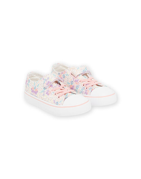 Sneakers ecrù in tela con stampa a fiori RATOILFESTI / 23KK3572D16001
