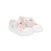 Sneakers ecrù in tela con stampa a fiori