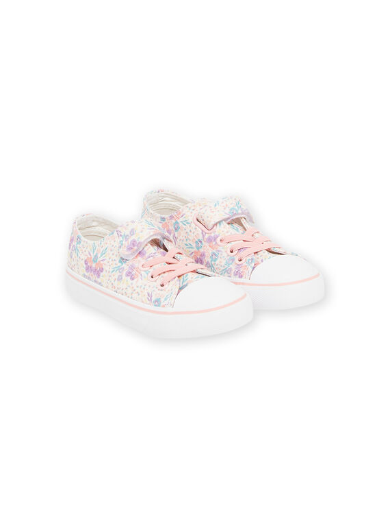 Sneakers ecrù in tela con stampa a fiori RATOILFESTI / 23KK3572D16001