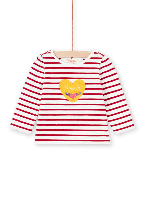 T-shirt double face bianca e rossa neonata MIMIXTEE / 21WG09J1TML001