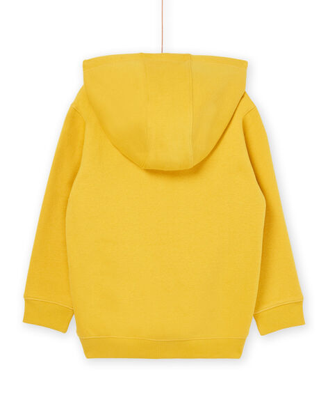 Felpa con cappuccio giallo in tessuto felpato ROMAGIL / 23S902T1GIL106