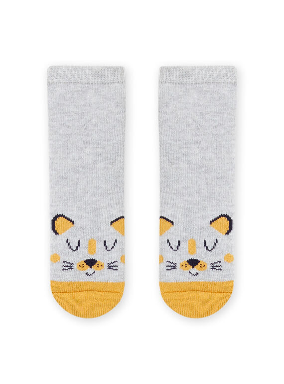 Calze grigie melange motivo leopardo neonato MYUJOCHOB1 / 21WI1017SOQ943