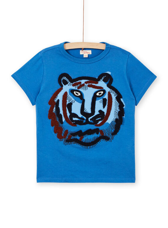 T-shirt blu in cotone bambino LOBLETEE2EX / 21S902J1TMC702