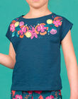 T-shirt maniche corte, motivo fiori stampati e con rilievo sul collo LABONTI2 / 21S901W3TMC716
