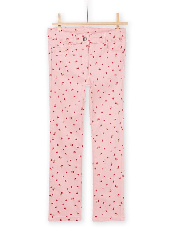 Pantaloni in tela con stampa rosa PAJOPANT1 / 22W901B2PAND319
