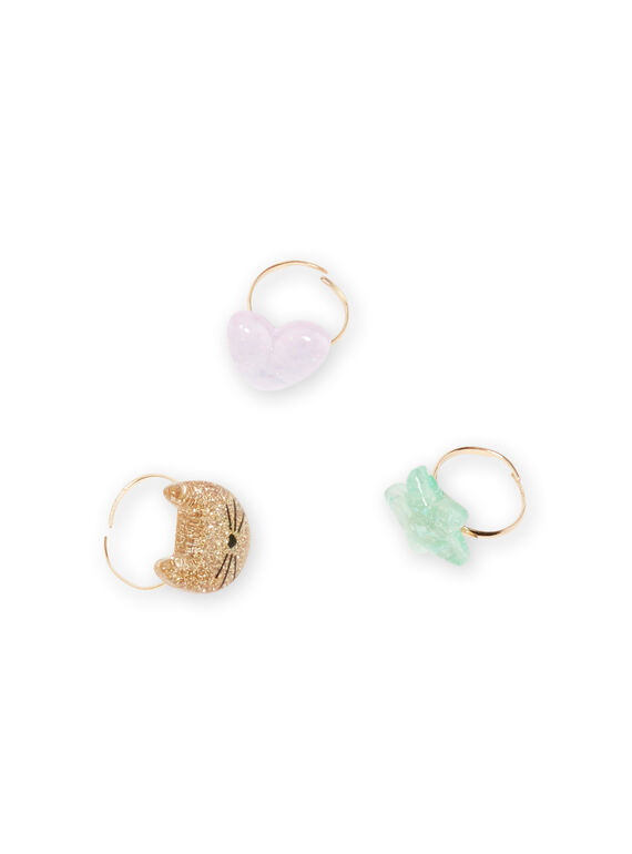 Set 3 anelli con glitter abbinati bambina MYAPLARING / 21WI01T1BAG955