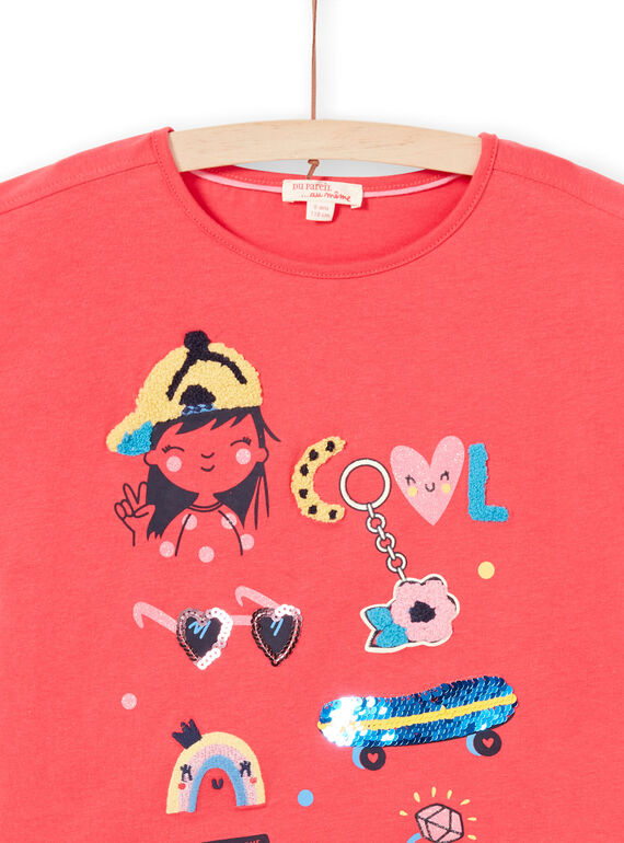 T-shirt a maniche corte rossa bambina LAHATI1 / 21S901X1TMCF506