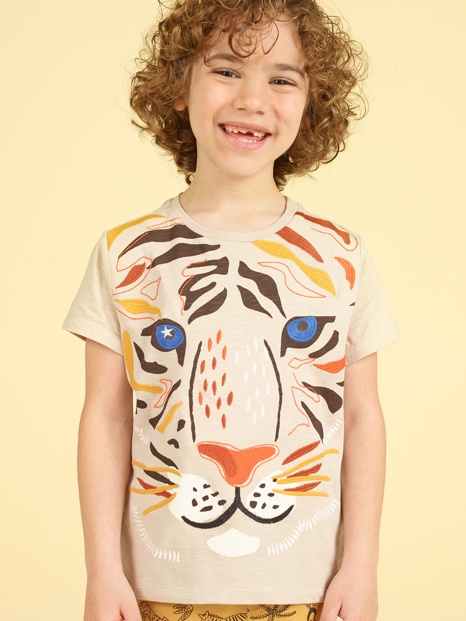 La MONTAGNA UNISEX BAMBINO riposo Tigre Collage T Shirt 