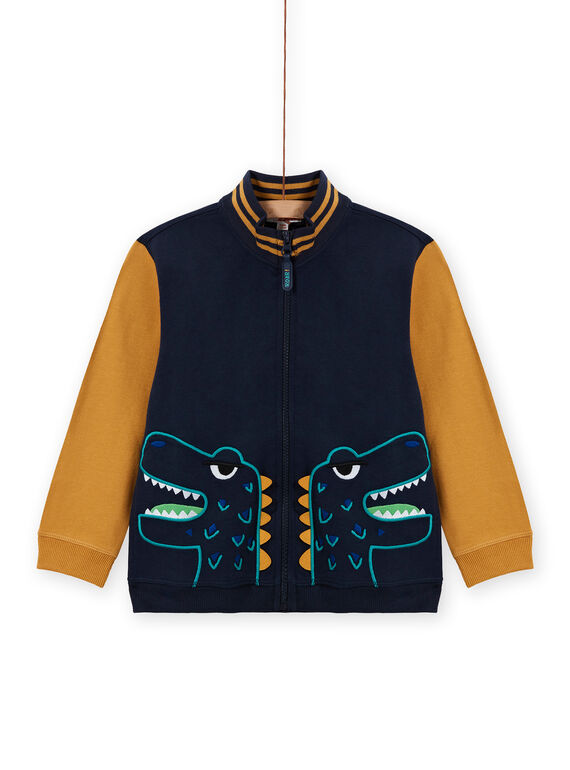 Cardigan giallo e navy bambino MOTUGIL1 / 21W902K1GIL705