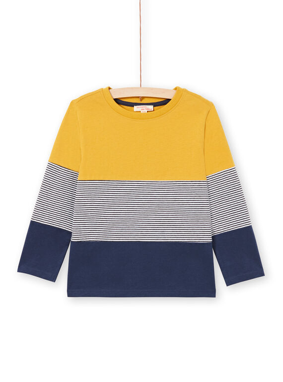 T-shirt gialla e navy bambino MOJOTIDEC2 / 21W90221TML113