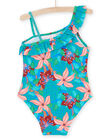 Costume intero turchese con stampa fiori RYAMER3 / 23SI01R5MAIC217
