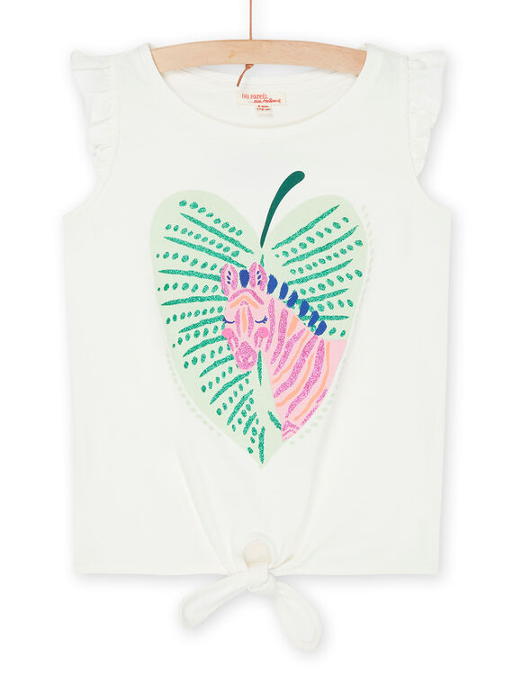 T-shirt bianca con maniche ad aletta RAEXODEB / 23S901V1DEB001