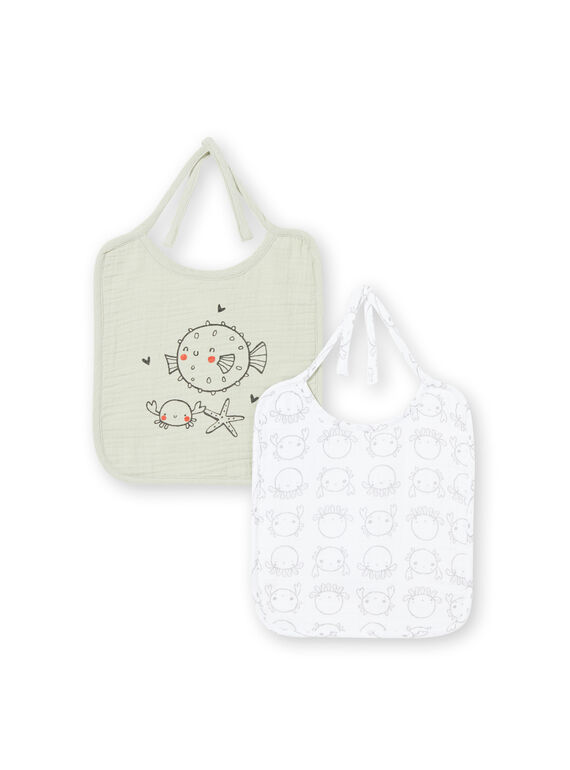 Set 2 bavaglini ecrù e taupe abbinati LOU2BAV2 / 21SF42I4BAV621