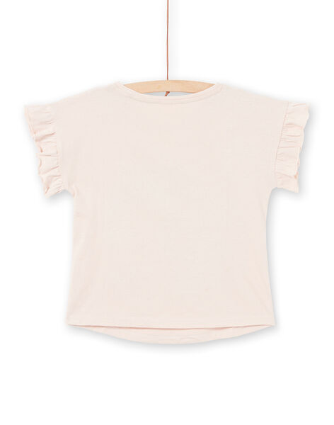 T-shirt a maniche corte rosa chiaro con motivi bambina e pavone bambina MAPATI2 / 21W901H2TMCD319