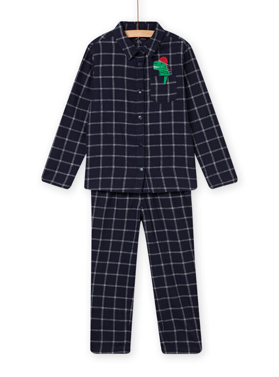 Set pigiama a quadri e motivo dinosauro natalizio bambino NEGOPYJFLA / 22SH12GAPYJ705