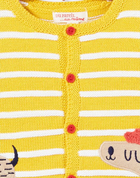 Cardigan a righe giallo neonato LUNOGIL / 21SG10L1GIL106