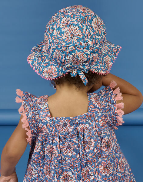Cappello blu con stampa a fiori neonata NYISANCHA / 22SI09C2CHAC221